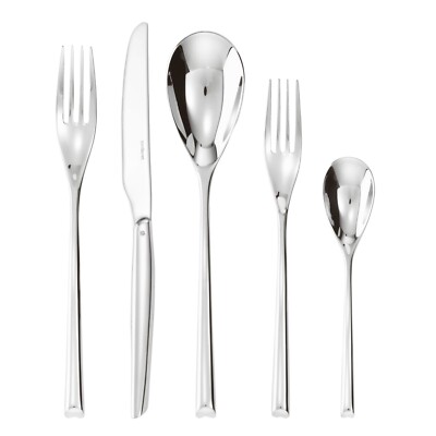 SAMBONET, ITALY   ''BAMBOO''  STAINLESS STEEL 5 PIECES PLACE SETTING