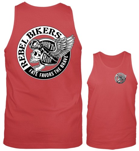 Camiseta sin mangas Rebel Bikers vintage clásica personalizada con gráfico de motocicleta - Imagen 6 de 8