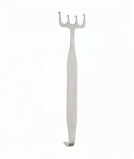 FREEMAN Facelift Retractor, 7.0", Straight, Offset 4-Sharp Prongs, 1.5" Wide