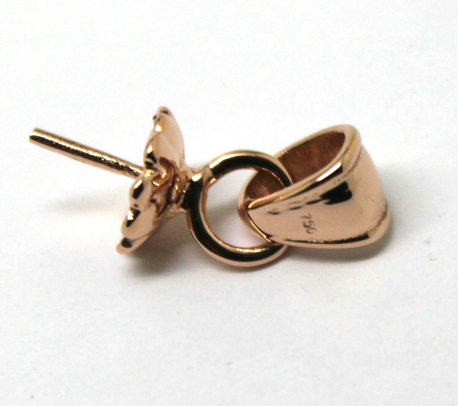 Kaedesigns New 18ct Rose solid gold pearl enhancer cup pin bail 812 mm