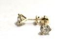 GIA Certified 14k yellow gold 1.22ct round diamond martini earrings screwbacks — photo 9