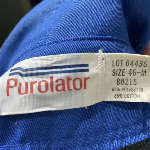 Vtg Purolator Courier Corp. Delivery Jacket Zip Up, Blue Size 46 M - Afbeelding 9 van 9
