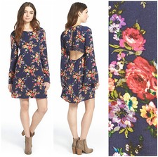 ZOE  AND  ROSE  OPEN  BACK  FLORAL  BOHO  URBAN   DRESS   Sz S  NWT  Nordstrom