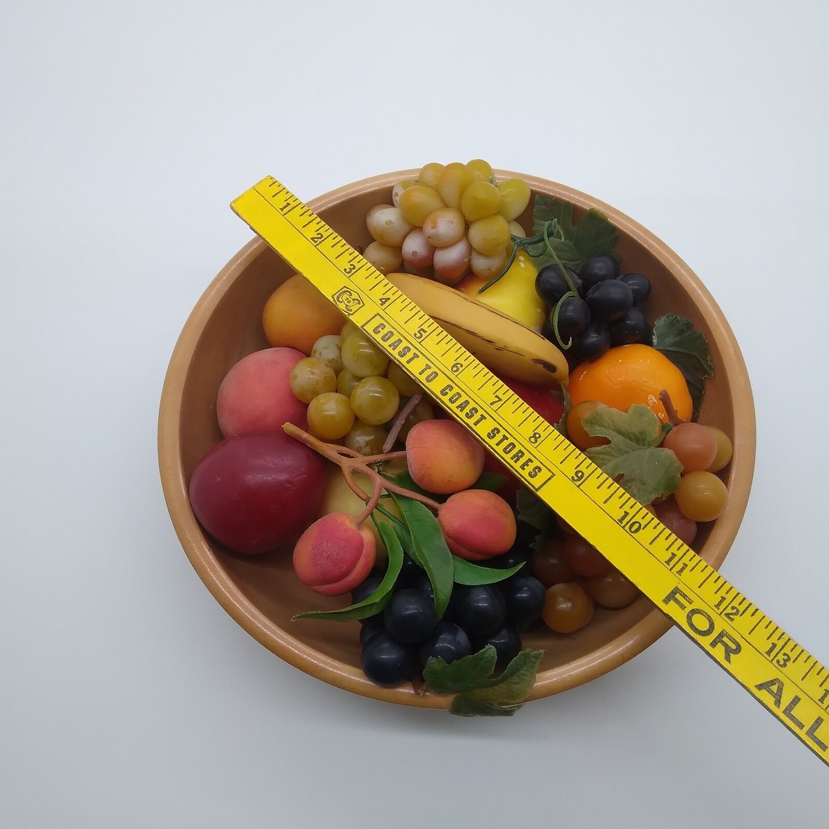 Vintage Artificial Fruit In Wooden Bowl Kitchen Decor Standard