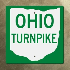 Ohio Turnpike highway marker road sign route shield 1971 16x16