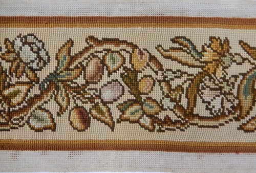 Wunderschönes antikes - Vintage Gobelin Fragment mit Nadelspitze. 20 zoll - Bild 4 von 8