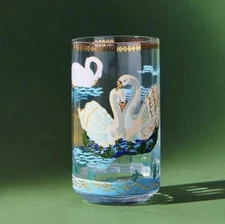 NEW Anthropologie Nathalie Lete Twelve Days Christmas Juice Glass 7 Swan Birds