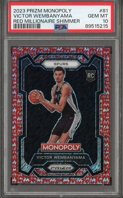 2023-24 Prizm Monopoly Victor Wembanyama Red Millionaire Shimmer