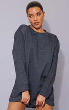 NWT Pretty Little Thing Oversized Sweater Sweatshirt Jumper Dress Size 12