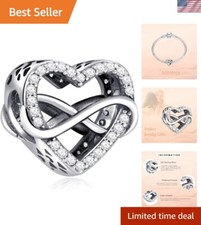 Durable 925 Sterling Silver Family Infinity Charm for Bracelets  Necklaces