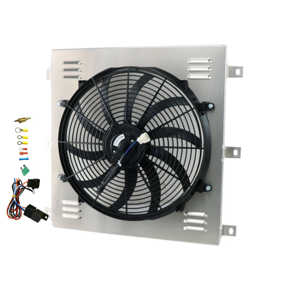 Ventilador de radiador elétrico + cobertura + relé para 47-54 Chevy Truck 3100 3600 3700 3.5L L6 - Imagem 2 de 4