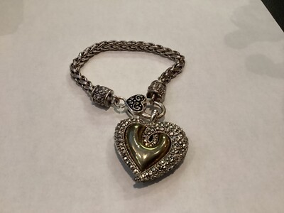 INCREDABLE BRIGHTON HUGE HEAR CHARM BRACELET MUST SEE NR