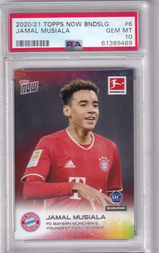 2021 Topps Now Champions League Card #6 Jamal Musiala Rookie PSA 10 GEM MT