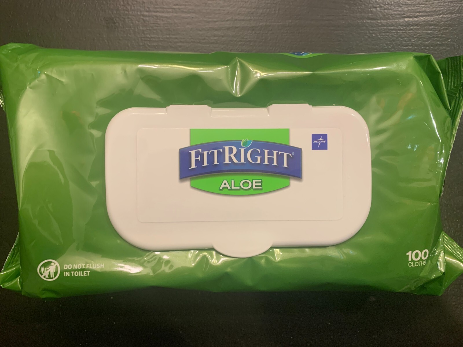 2 packs of Medline FitRight Aloe Fragrance Free Wipes Dispenser Pack of