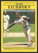 Mark Eichhorn #311b 1991 Fleer California Angels