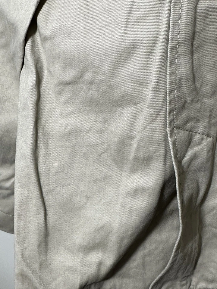 LL Bean Sport Coat Blazer Mens 44 Regular Khaki Padded Shoulders Pockets Cotton - Image 3 of 4