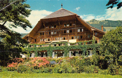 Old postcard Swiss Switzerland Rossiniere 391 hotel grand chamet