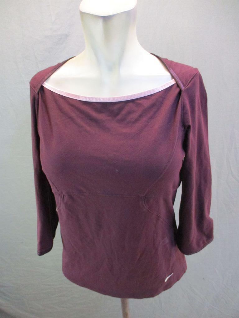 Nike Size M Womens Burgundy Active Short Sleeve Soy Azlon T
