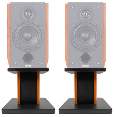 (2) 8  Wood Bookshelf Speaker Stands For Edifier R2000DB Bookshelf Speakers