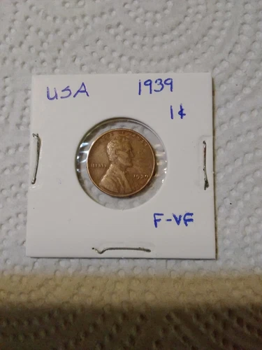 LINCOLN WHEAT PENNY 1939 F-VF NICE COIN