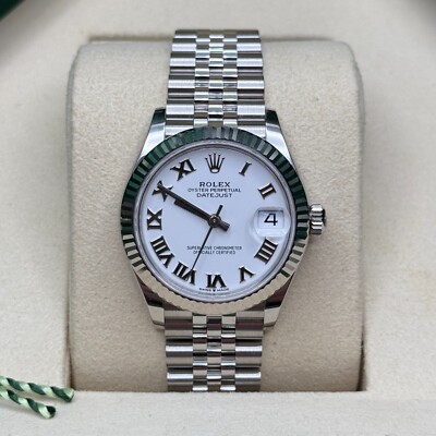 Rolex Datejust 31 NEW 2025 White Roman Dial Stainless Steel Fluted Jubilee