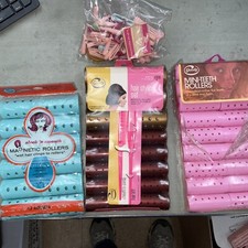 Vintage Hair Rollers Lot MCM Magnetic Goody Unbreakable Plastic Unique Item NIP