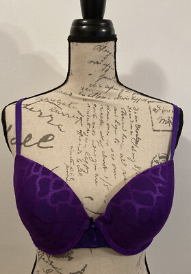 PARISA Verona Purple Lace Contour Underwire Balconette Bra Molded PT1039  Sz 36D