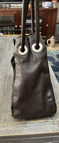 Authenticated Kate Spade Nylon & Leather Drawstring Hobo Bag/purse Brown/black - Picture 3 of 14