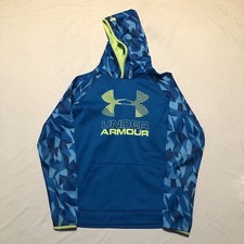 Under Armour Hoodie Sweatshirt Youth Size Extra Large Blue Green