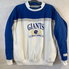 Vintage 80's Logo 7 New York Giants Football Embroidered Sweatshirt XL Pockets
