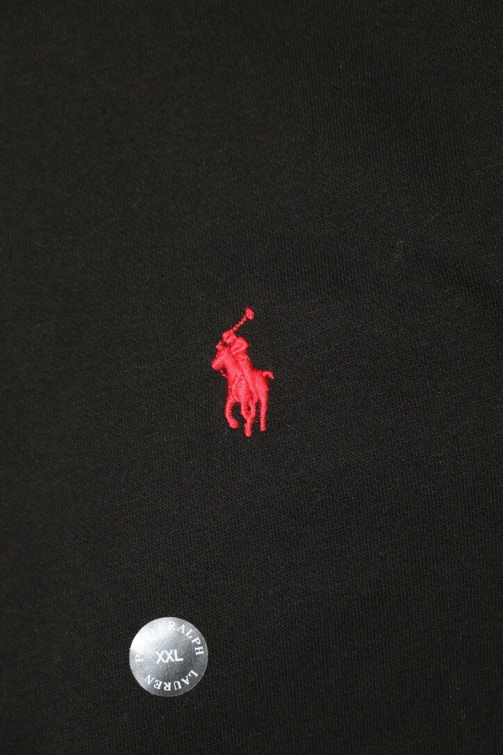 Polo Ralph Lauren Felpa Classica Nera Rossa Piccola Pony XXL Girocollo Pile