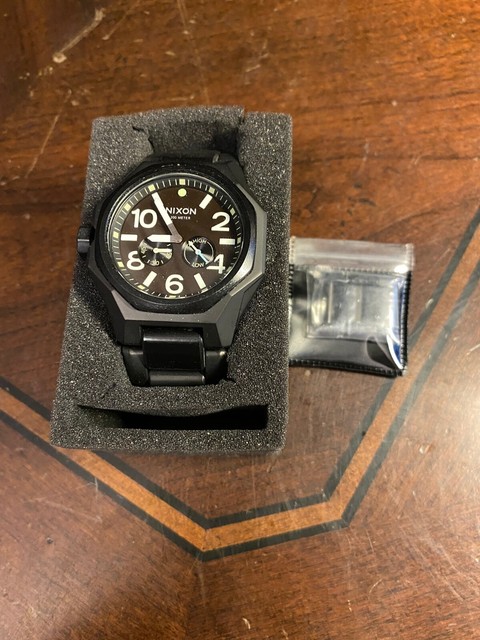 Nixon Tangent Steel Matte Black Surplus Luminous Dial Tide Swiss ...