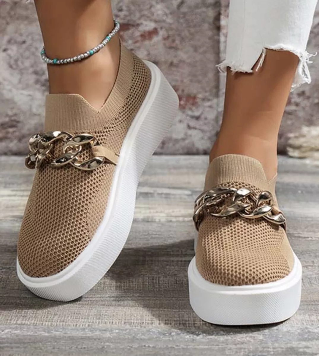 Gold slip best sale on sneakers