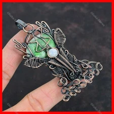 Mothers day Deal Copper Variscite Gemstone Rainbow Moonstone New Pendant Jewelry