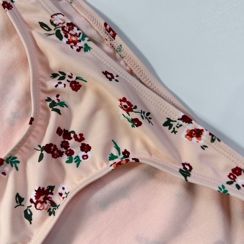 NWOT XHILARATION women's size XS pink floral print bikini bottoms - Picture 2 of 3