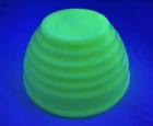 Jeanette Jadeite Concentric Horizontal Rings Beehive Mini Grease Bowl Uranium