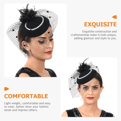 ? 2PCS Pinup Retro Vintage Classy 1950s Black Hat Gloves Accessories Set NEW 2PCS Pinup Retro Vintage Classy 1950s Black Hat Gloves  main image 4
