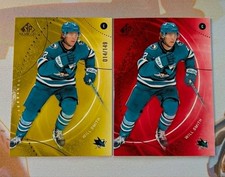 2023-24 Upper Deck SP Game Used Will Smith Gold Red 014/149 Sharks 2x