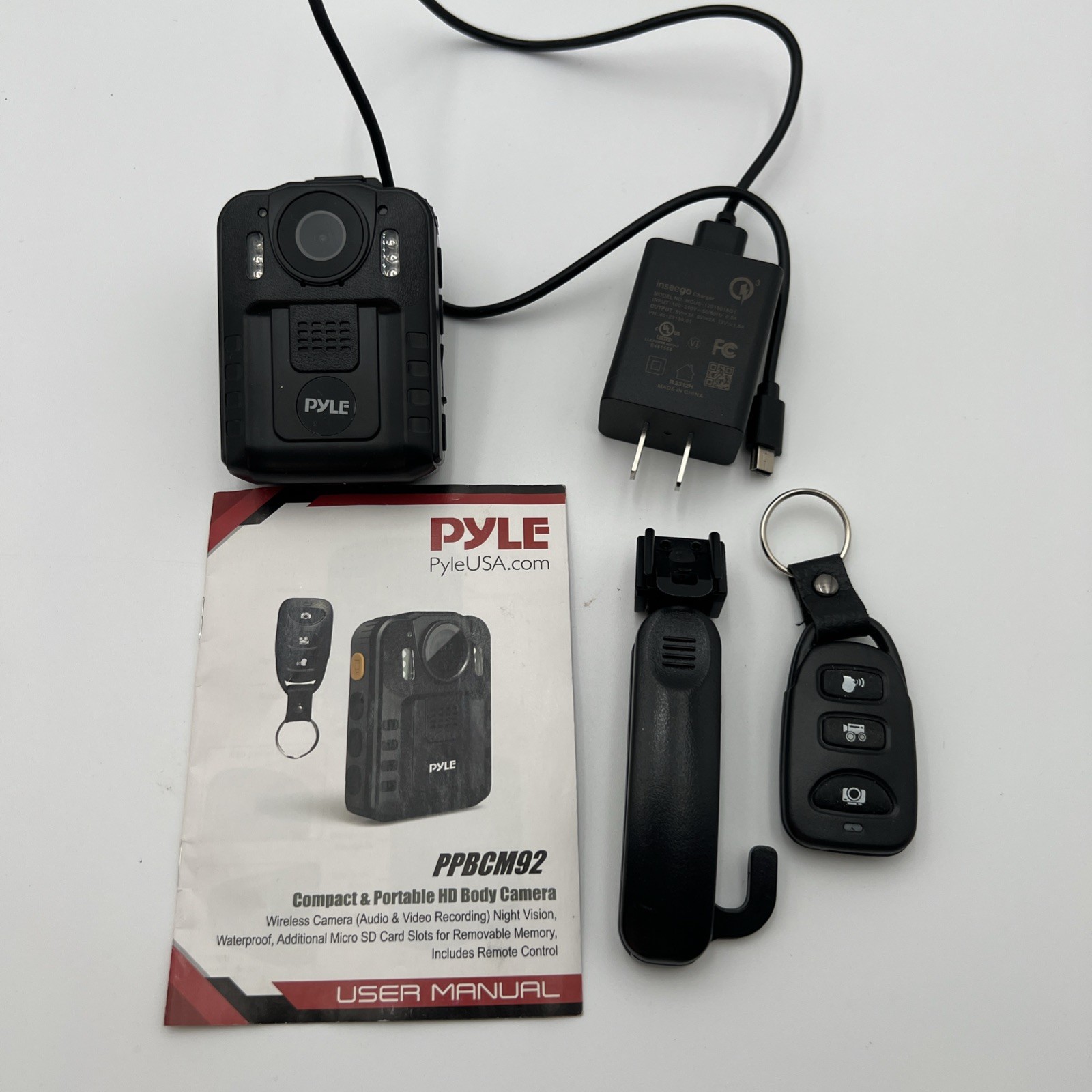 Pyle PPBCM92 HD 1296p Body Camera &ndash; Night Vision & Motion Detection with booklet