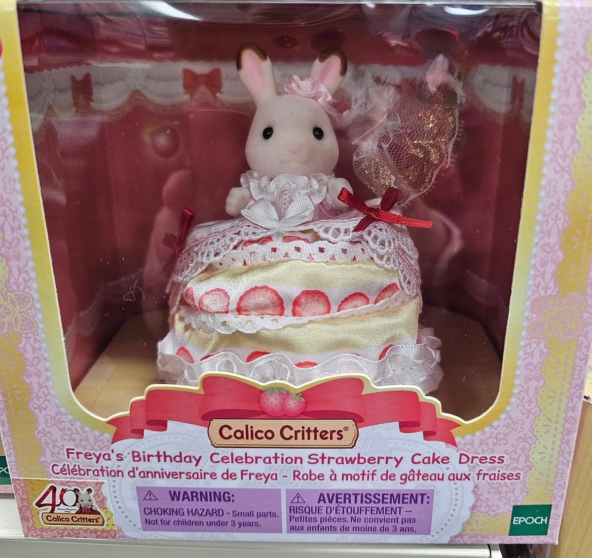 Calico Critters #CC4605 Freya's Birthday Celebration Strawberry Cake Dress  - Br | eBay