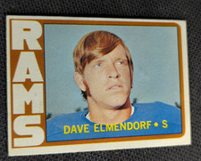 1972 Topps #109 Dave Elmendorf Los Angeles Rams Rookie Football Card-EX. rookie card picture