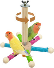 Bird Perch Toy for Cage,Spinning Windmill Bird Perch Toy,360  Rotating Chewable