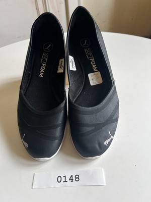 Women's Black White Puma Adelina 2 Slip On Sneakers Size 7 Soft Foam Comfort