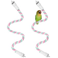 2-Pack Rope Perches for Bird Cages, 23.6 in Length Rope Pink Cyan 