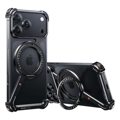Magnetic Metal Z Shape Rimless stand Case For iPhone 17/17 Pro Max
