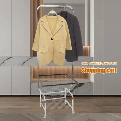 Wäschekorb mit räder Hängegestell Mobiles Wäschewagen Wäschesammler Körbe 50kg - Bild 1 von 4