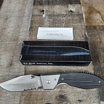 Kabar 3073  Warthog Folder Serrated Pocket Knife Stainless Steel National Guard