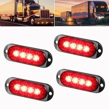 4Pcs 3.4 inch LED Clearance Side Marker Lights,Waterproof Surface Mount Red