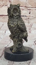 Milos Bronze Owl Sculpture Handmade Collectible Art Deco Statue Sale Decor