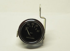 Vintage 1972-1975 Jeep Cj-5 Cj-6 Dash Oil Pressure Gauge With Chrome Bezel Nos